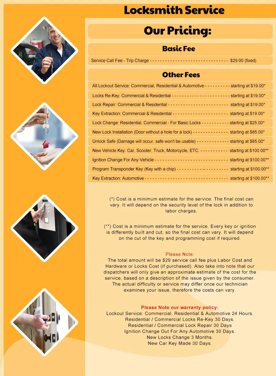 South Pasadena Locksmith Store, South Pasadena, CA 626-537-3835 - Price-list